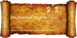 Hajducsek Klára névjegykártya